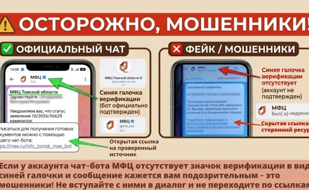 Мошенники рассылают томичам сообщения от имени МФЦ в MAX